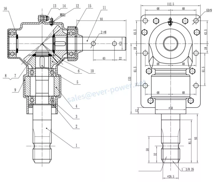 EP-01-229 Snow Plow Gearbox For Spreader