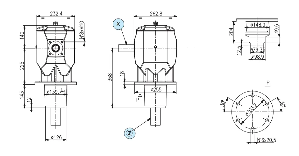 Specifications of Rotary Mower Gearbox LF-125J