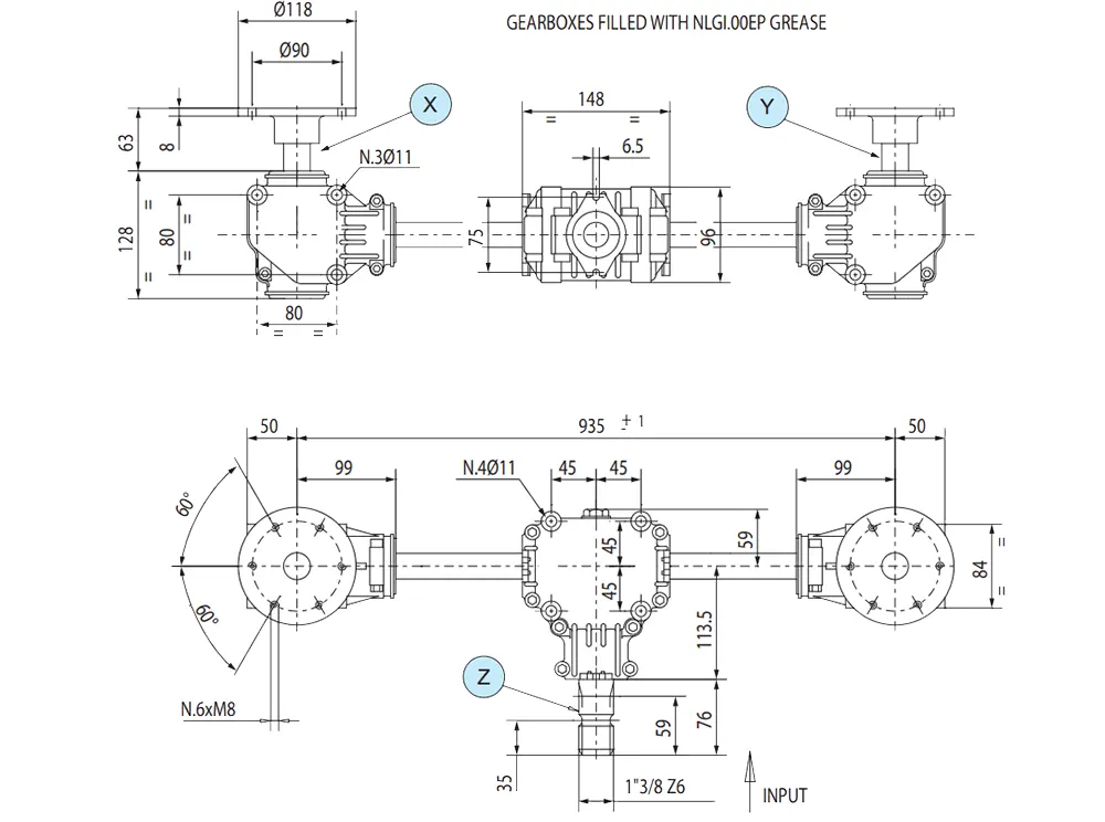Fertilizer Spreader Gearbox Specifications L150C