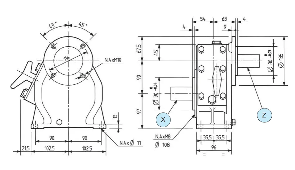 Agricultural Sprayer Gearbox Specification D7A
