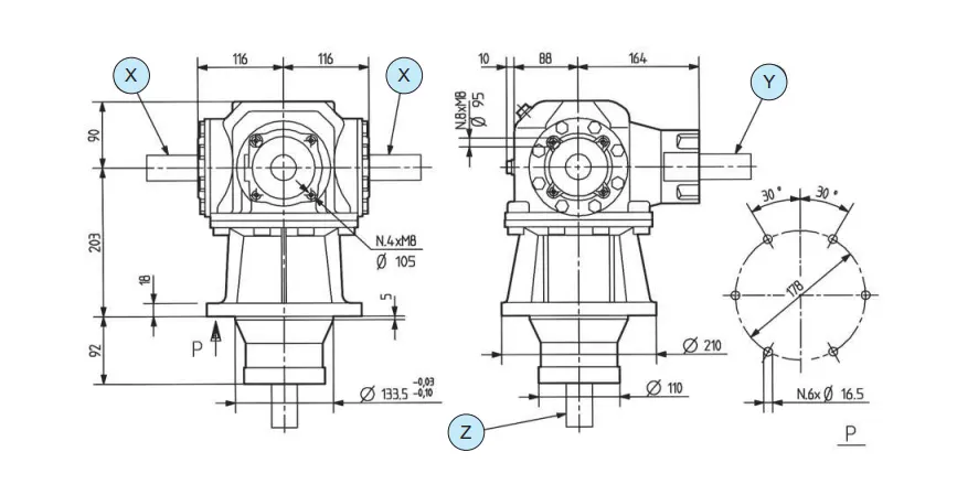 Rotary Mower Gearbox Specifications TF-26A