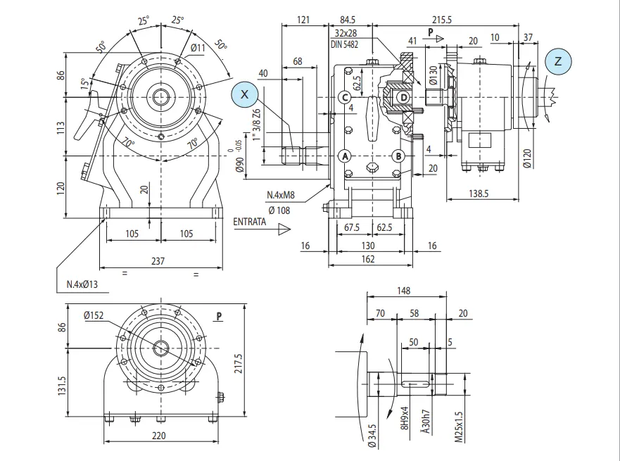 Agricultural Sprayer Gearbox D21A Specifications