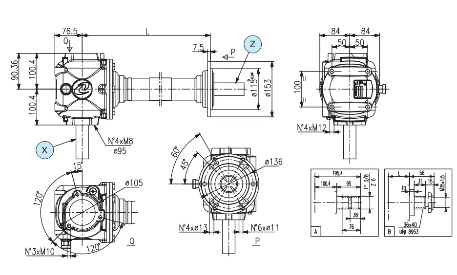 Rotary Tiller Gearbox TLZ-21J Specifications