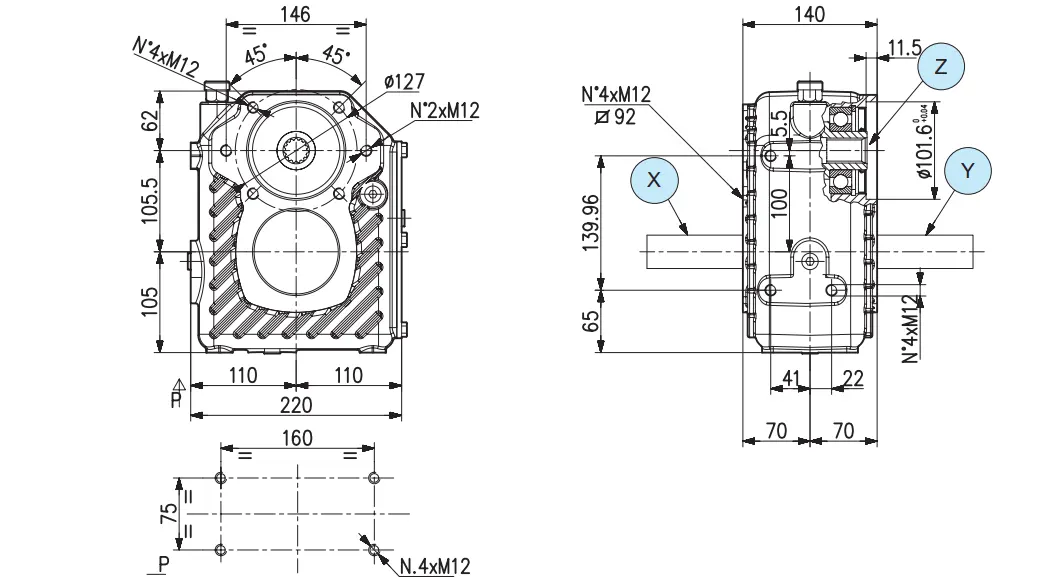 Hydraulic Cutters Gearbox