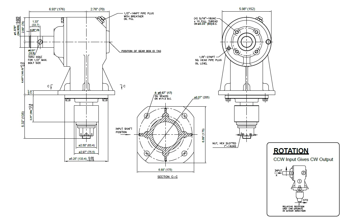 RC51 Rotary Cutter Gearbox Specifications