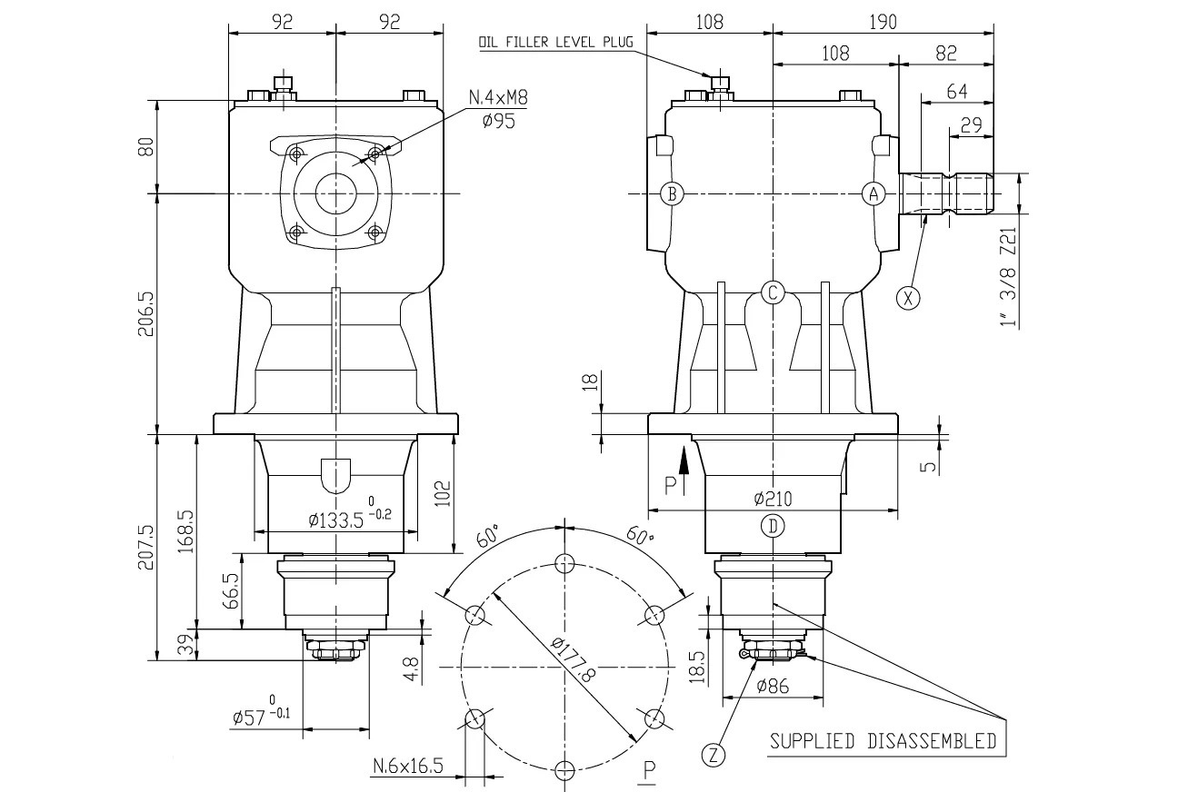 Rotary Mower Gearbox LF-149B Specifications