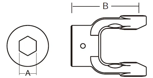 6 Series PTO Shaft Implement Hex Bore Yoke