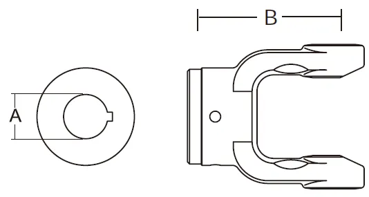 6 Series PTO Shaft Implement Round Bore Yoke