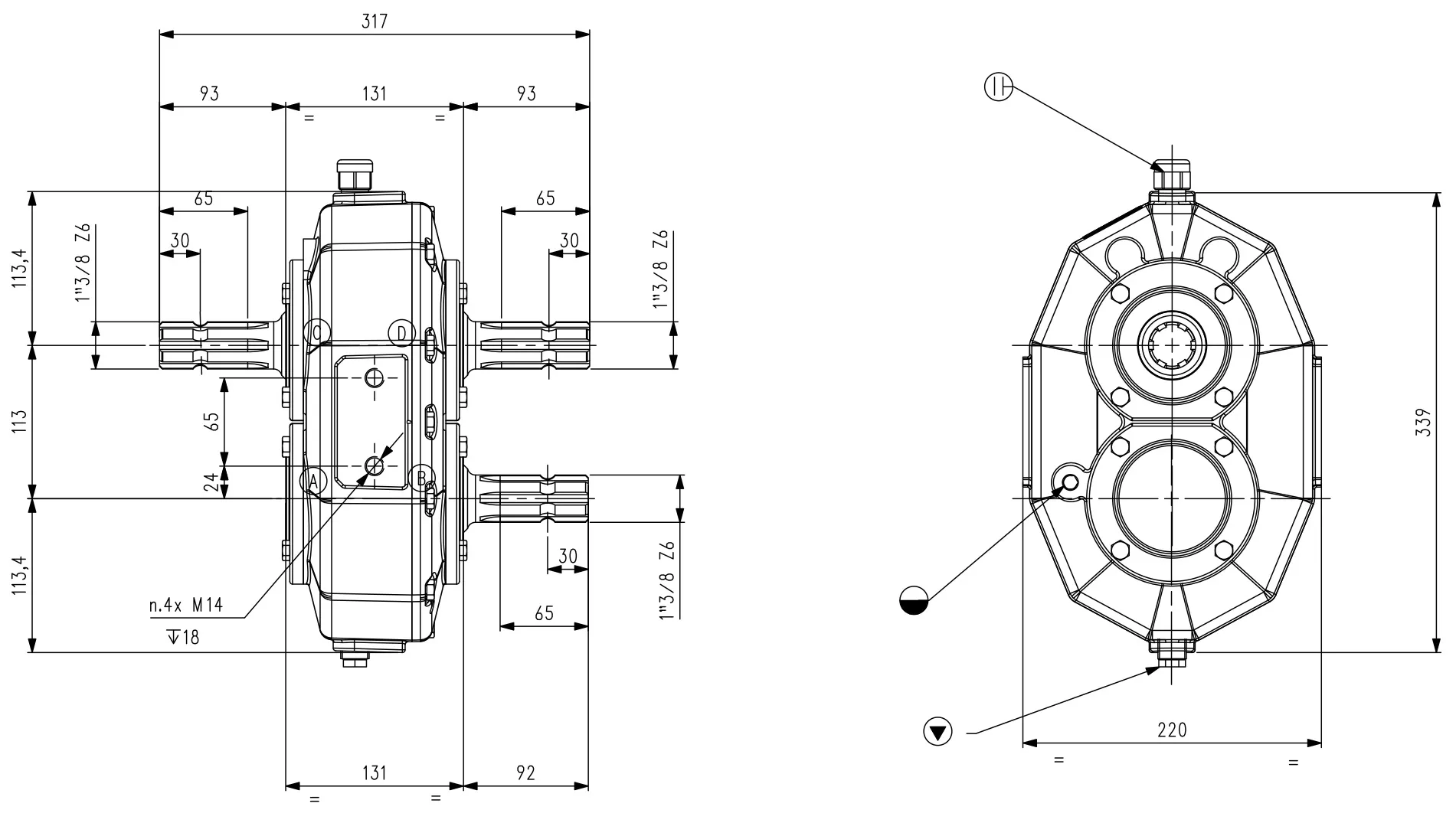 Fertilizer Mixer Gearbox MR-90 Specifications