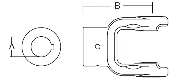 7N Series PTO Shaft Implement Round Bore Yoke