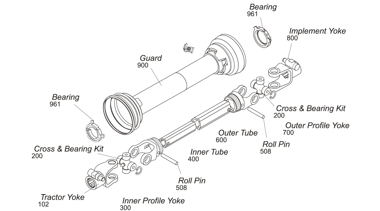 7N Series PTO Shaft Parts