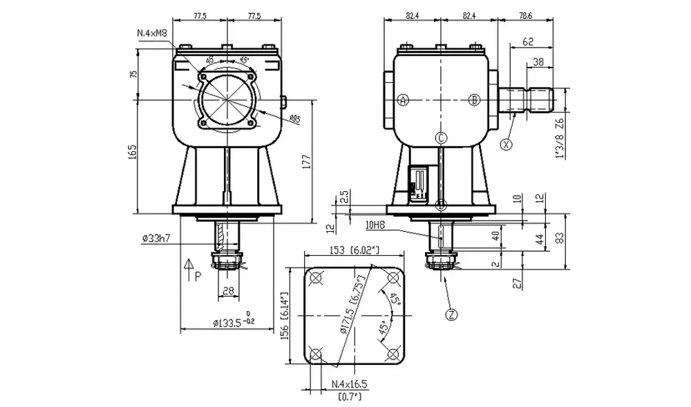 Specifications of Rotary Mower Gearbox LF-211J