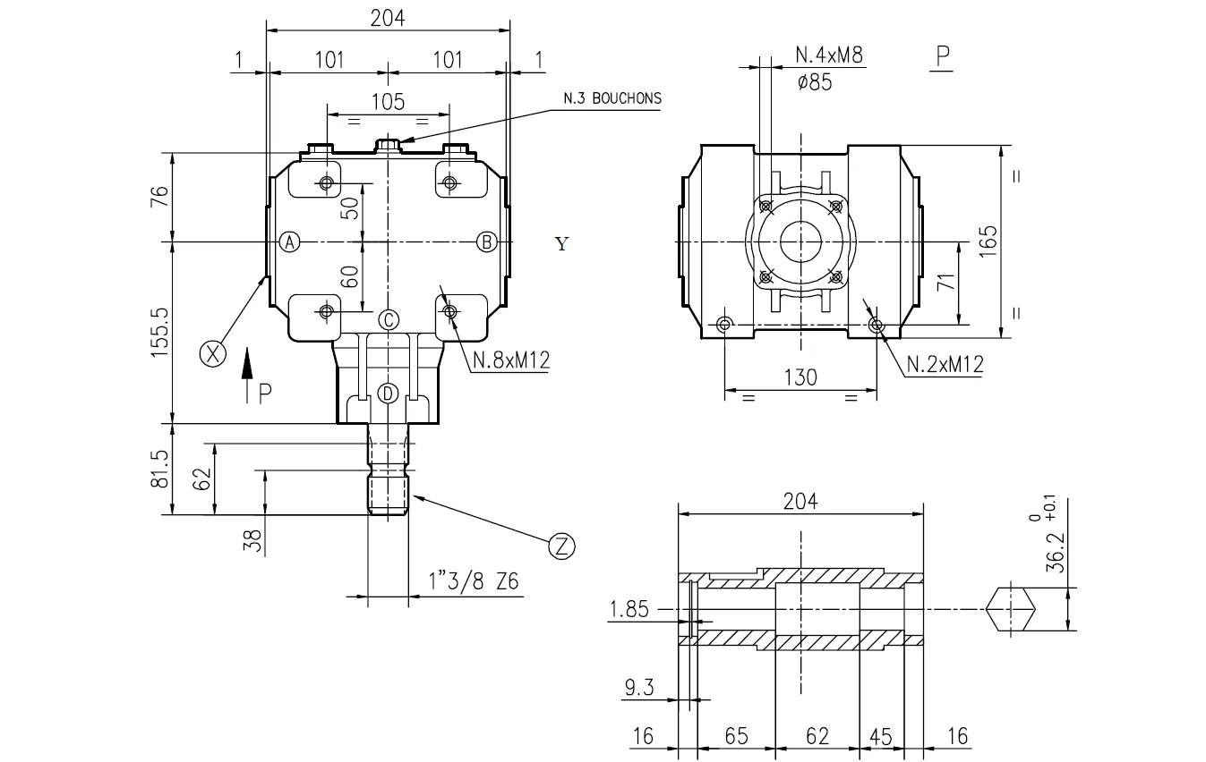 Manure Spreader Gearbox TB-27C Specifications