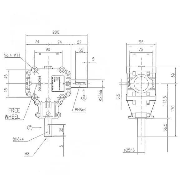 Fertilizer Spreader Gearbox L-25J Specifications