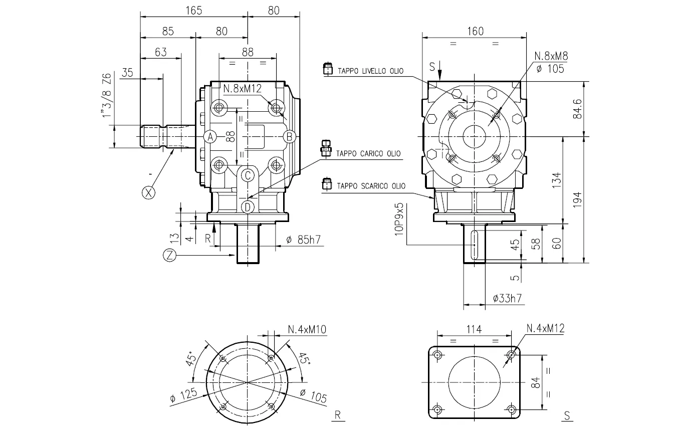 Flail Mower Gearbox T-310A Specifications