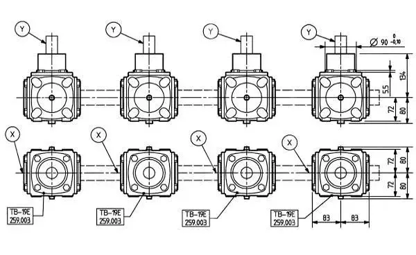 Manure Spreader Gearbox TB-19C Specifications