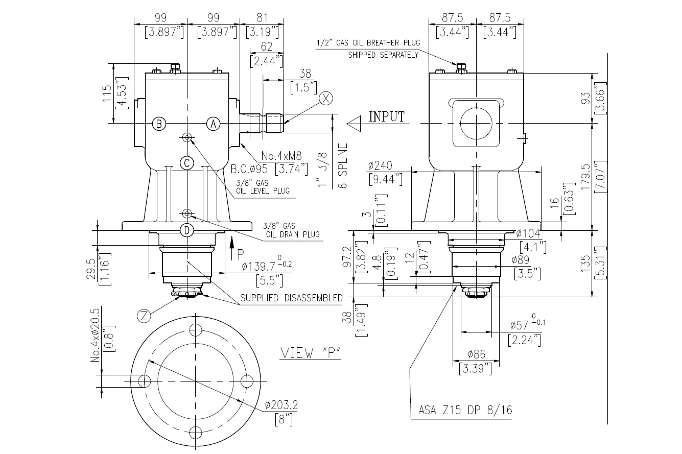 Rotary Mower Gearbox LF-140J Specifications