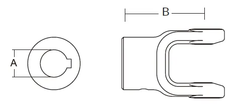 W2100 Series PTO Shaft Round Bore Yoke