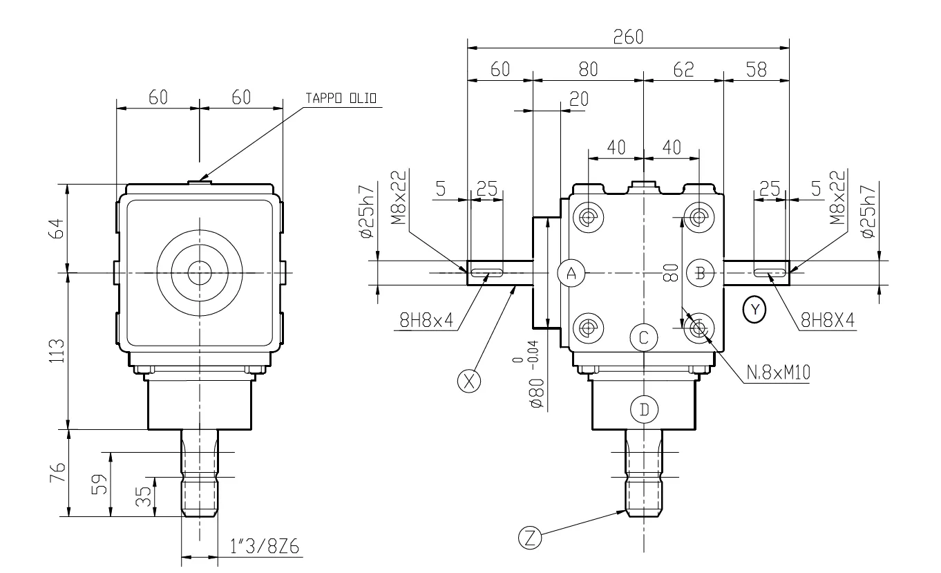 Flail Mower Gearbox L-5A Specifications