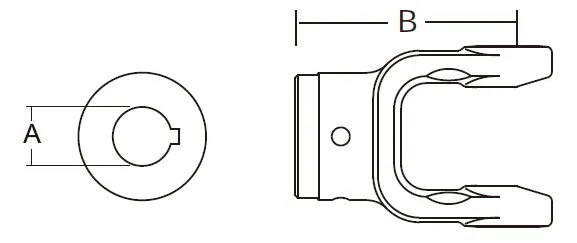 3 Series PTO Shaft Implement Round Bore Yoke