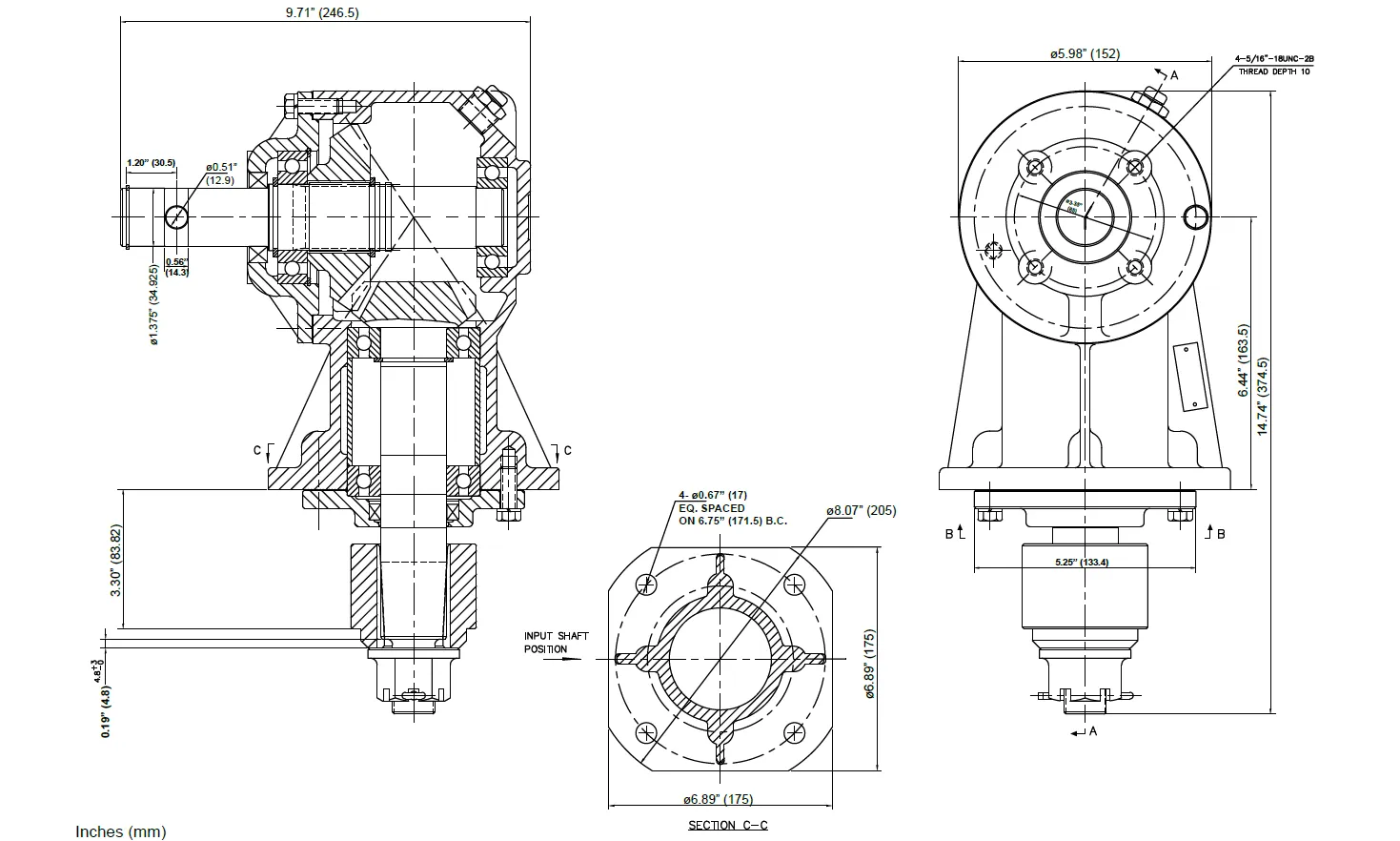 EPT-RC30 Series Rotary Cutter Gearboxes Specifications