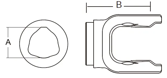 9 Series PTO Shaft Outer Profile Yoke