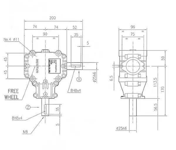 Fertilizer Spreader Gearbox L-25A Specifications