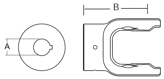 9 Series PTO Shaft Implement Round Bore Yoke