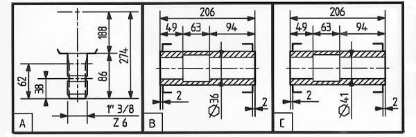 Specifications of Rotary Tiller Gearbox TB-278C