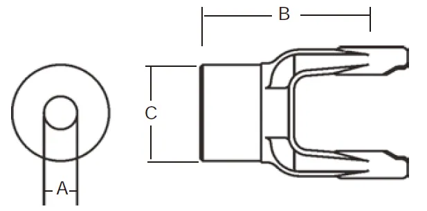 14 Series PTO Shaft Implement Stock Bore Yoke
