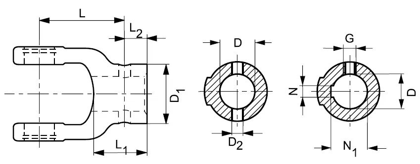 W100E Series PTO Drive Shaft Yoke (NG)