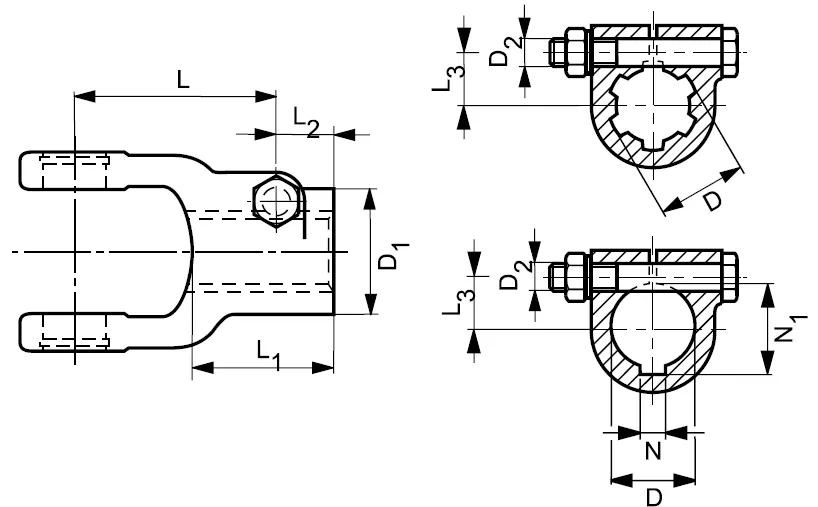 W300E Series PTO Drive Shaft Yoke (AGKF)