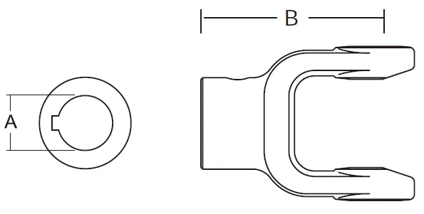 W2300 Series PTO Shaft Implement Round Bore Yoke