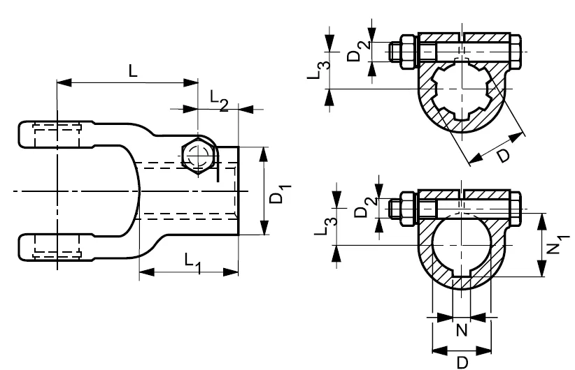 W100E Series PTO Drive Shaft Yoke (AGKF)