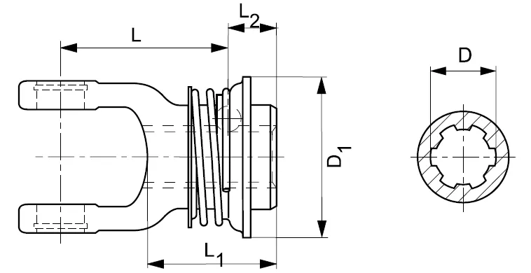 W100E Series PTO Drive Shaft Yoke (AZG)