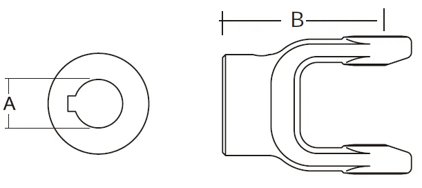 W2200 Series PTO Shaft Implement Round Bore Yoke