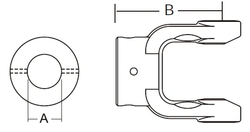 W2200 Series PTO Shaft Implement Shear Pin Yoke