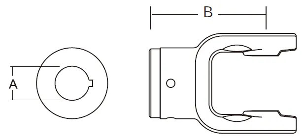 W2400 Series PTO Shaft Implement Round Bore Yoke