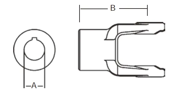 14 Series PTO Shaft Implement Round Bore Yoke