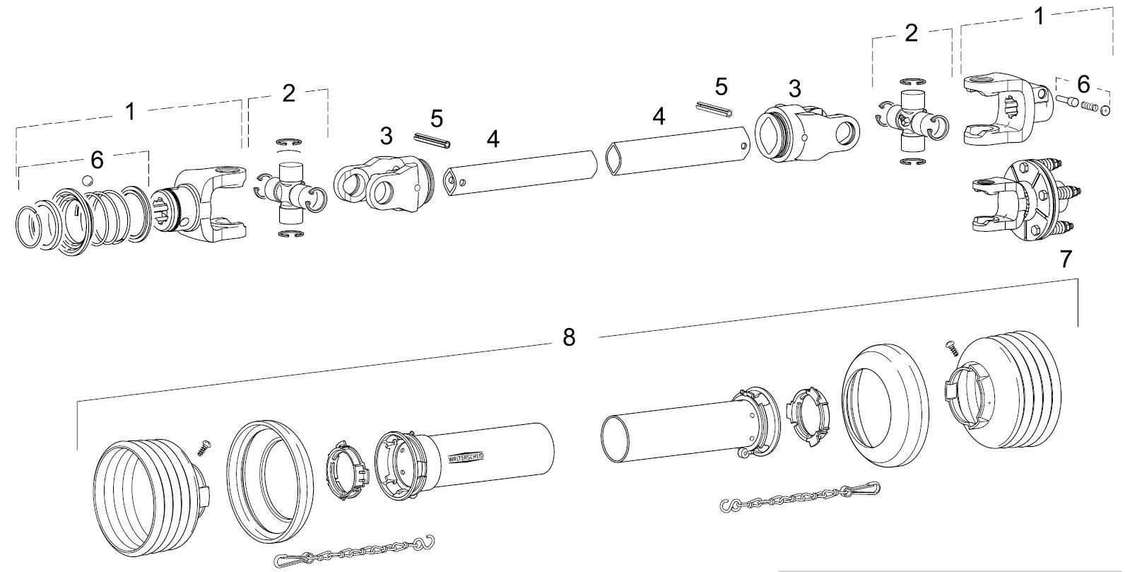 W400E Series PTO Shaft Parts Diagram