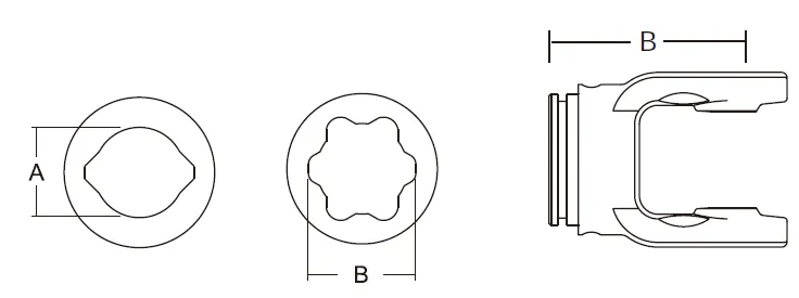 W2400 Series PTO Shaft Outer Profile Yoke