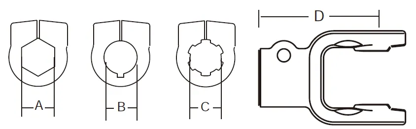 W2400 Series PTO Shaft Implement Clamp Yoke