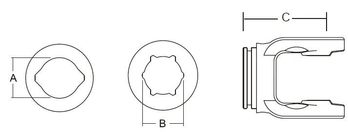 W2400 Series PTO Shaft Inner Profile Yoke