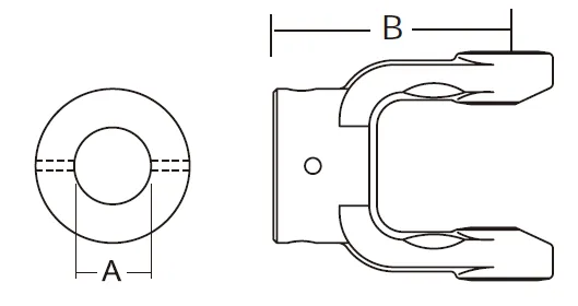 W2300 Series PTO Shaft Implement Shear Pin Yoke