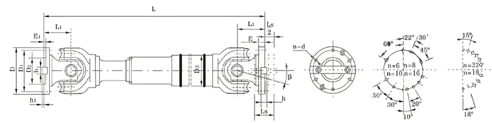 SWP-F Long Big Flex Type Universal Joint Coupling Dimensions