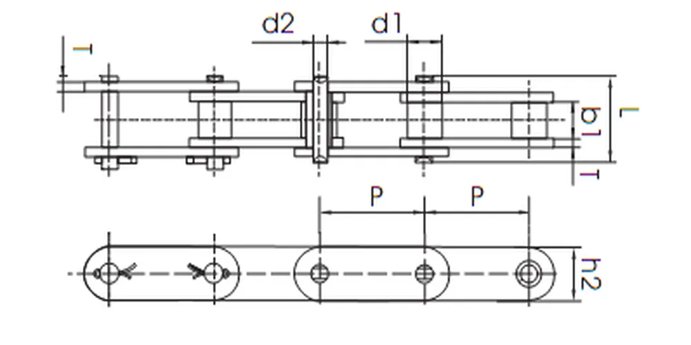 CA550 Roller Chain Dimensions