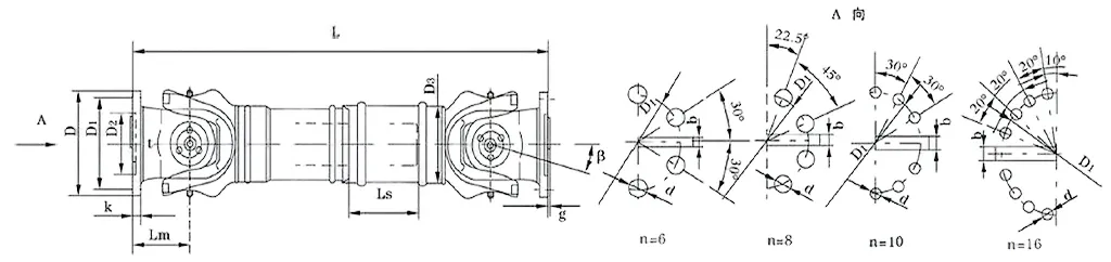 SWC-BH Standard Flex Welding Type Universal Coupling Dimensions
