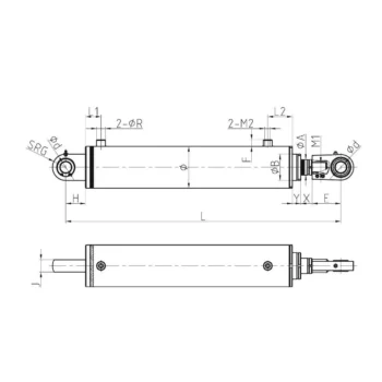 Earring Joint Two Stage Telescopic Hydraulic Cylinder