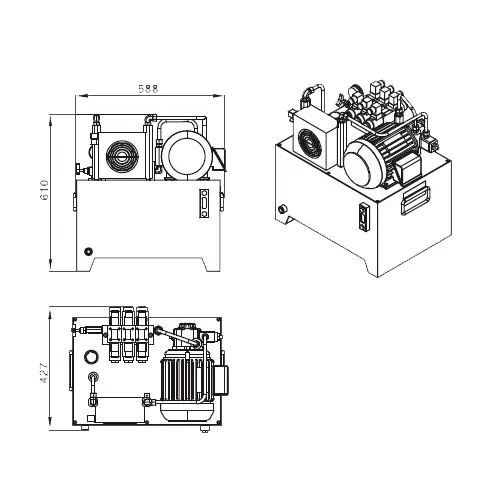 D2i9WD0E standard hydraulic power unit pack 10 1.5KW With Cooling Fan Standard Hydraulic Power Unit Pack