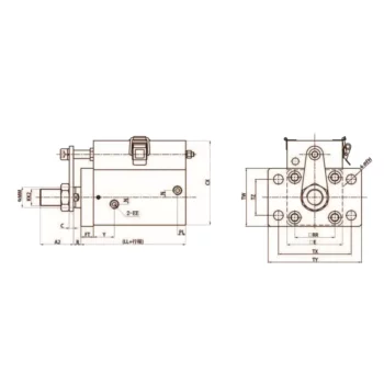 50-100 Double Acting Single Axis Flange Type MDC Series Compact Mold Cylinder